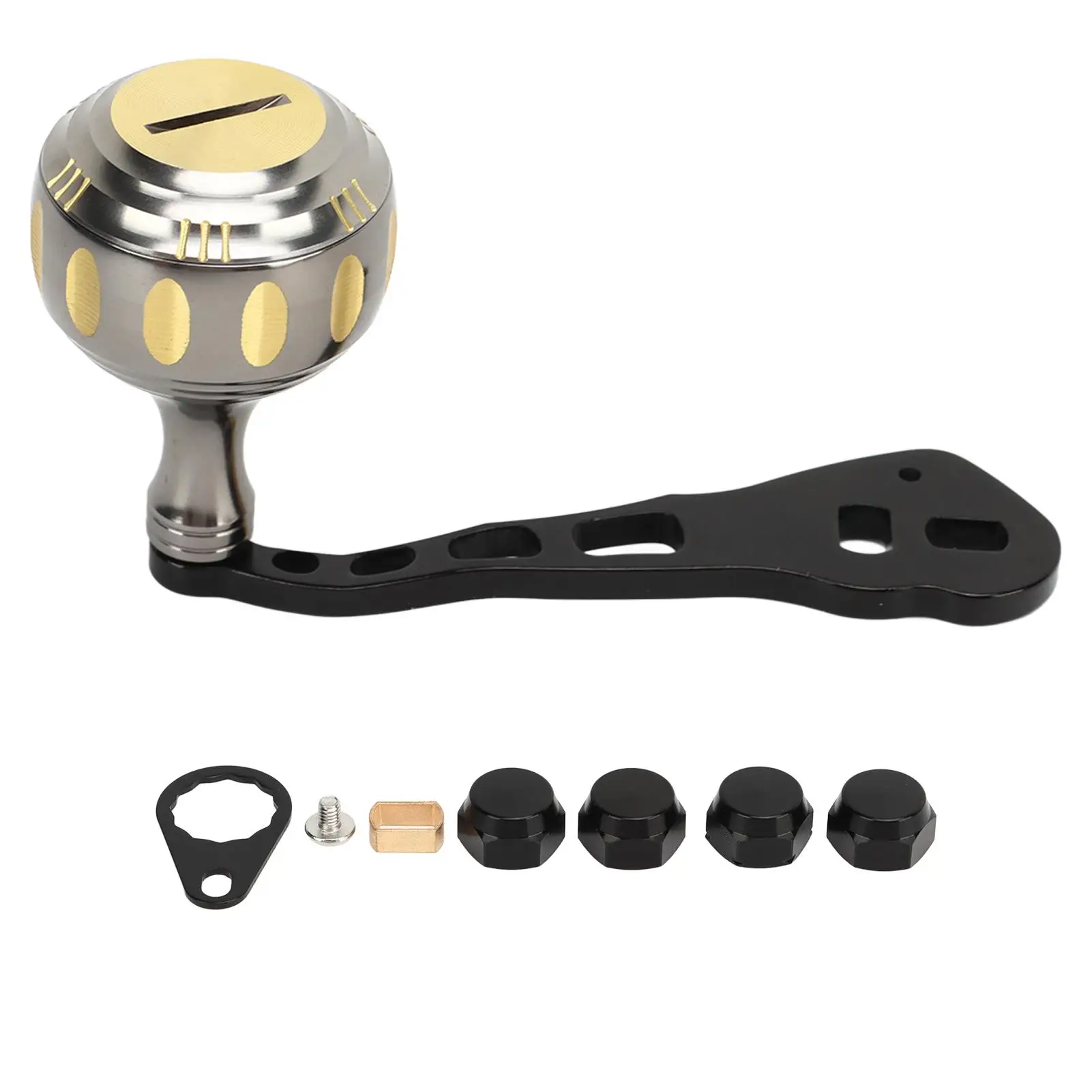 Durable Fishing Reel Power Handle - Non-Slip Aluminum Alloy Spherical Grip for baitcasting Reels, 2 Colors