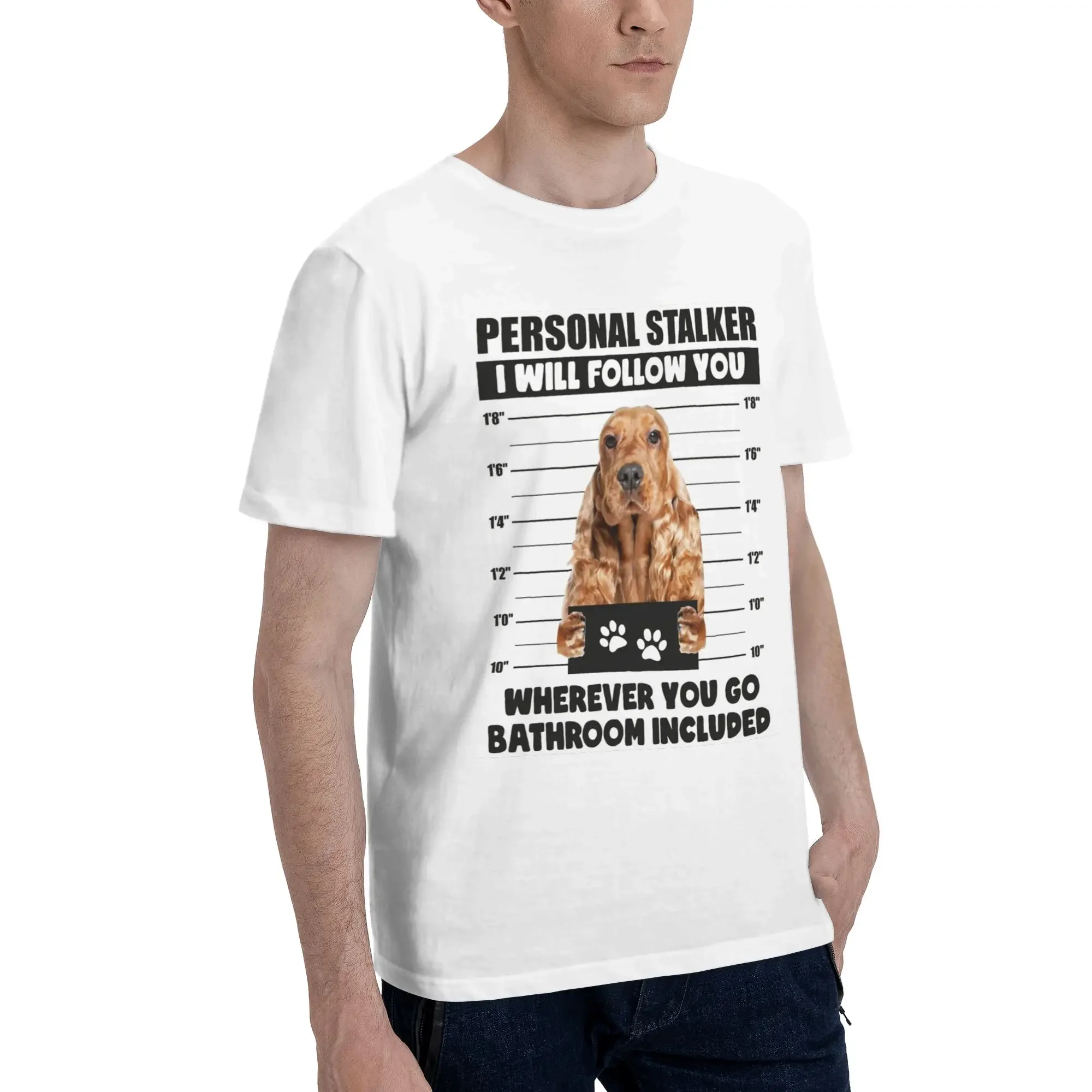 Funny English Cocker Spaniel Puppy Sayings Men T-Shirt Oversized T Shirts Men's Crew Neck Cotton Tees Short Summer Male