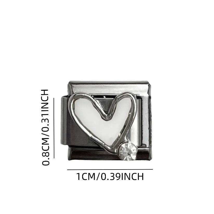 New Fashion Sweet Cross Heart Star Butterfly Y2K Italian Link Bracelet Stainless Steel Jewelry DIY Making