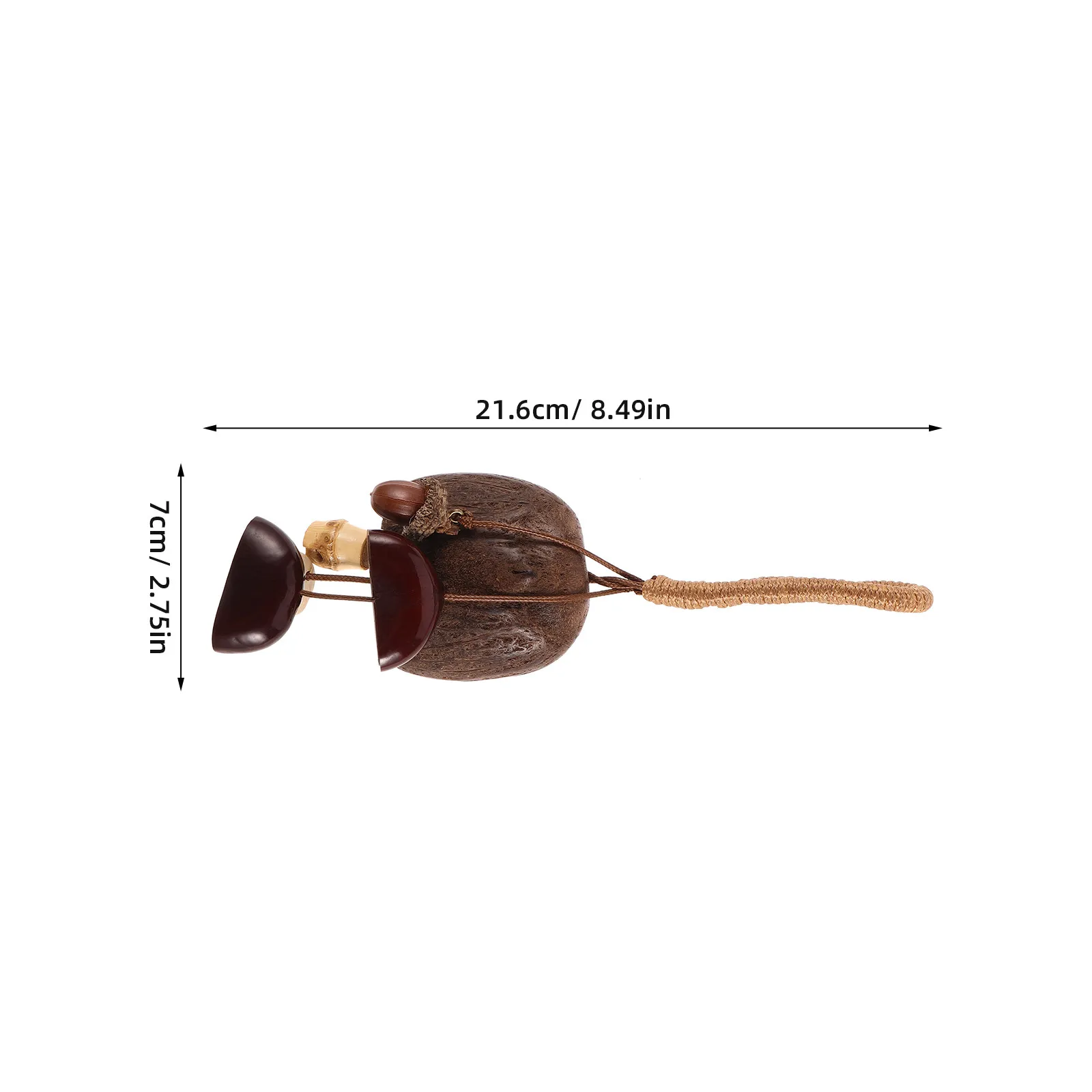 Natural Nut Shell Windchime Keychain Bohemian Seed Pod Rattle Charm Jingling Bag Pendant for Women Men Beach Boho Purse Backpack - view 2