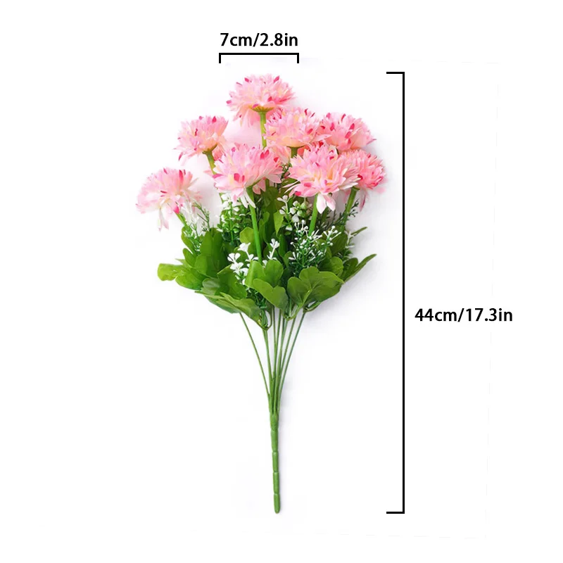 44cm Length Artificial Chrysanthemum Tomb Sweeping Flower Ornaments Silk Floral Home Party Wedding Arrangement Decoration Supply