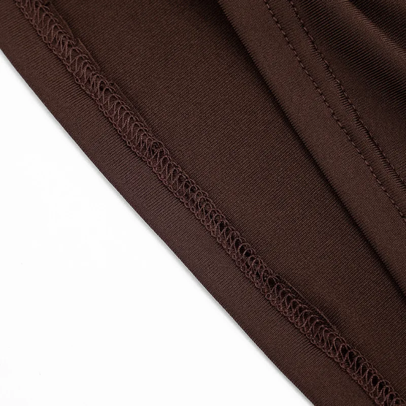Elegantes Gerafftes Minikleid Damenmode Einfarbiges Vintage Braunes Bodycon Sexy Kleid Sommer Hochgeschnittenes Party Y2k Damenkleid – Detail 19