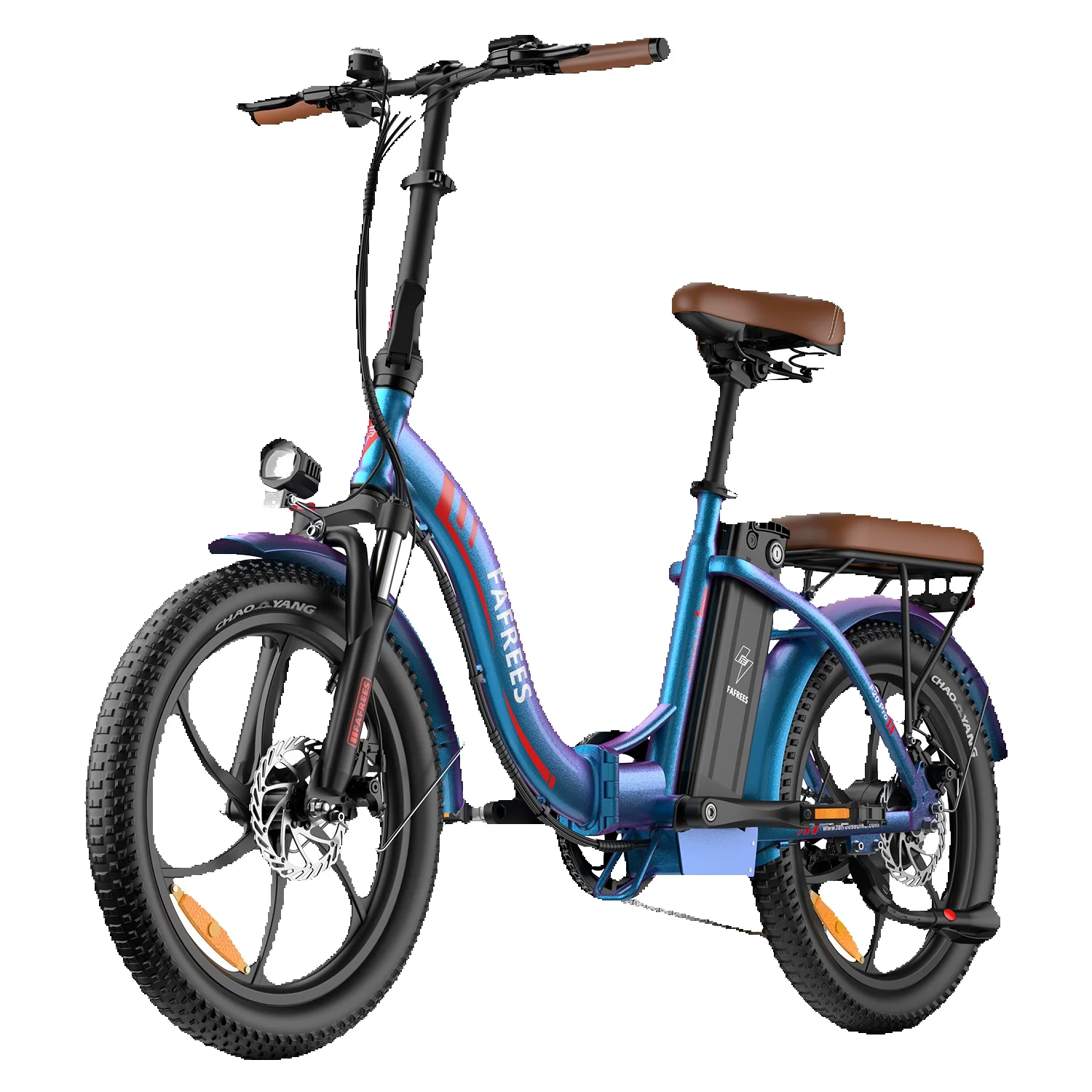 Fafrees opvouwbare elektrische fiets 36V 20Ah met uitneembare batterij, 70-100 km bereik, 20 x 3,0 inch vetbanden, 7-versnellings e-bike voor elk terrein, F20 PRO