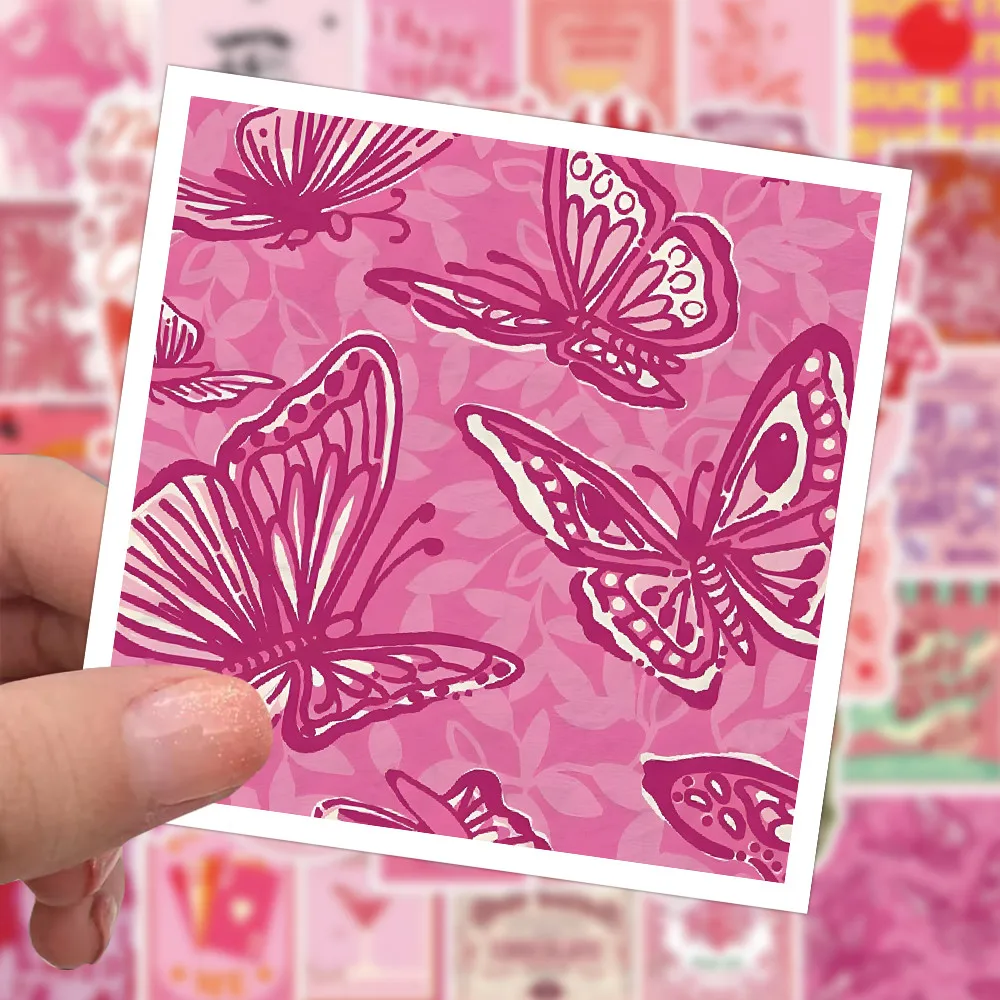 63PCS 핑크 빈티지 스티커 - 노트북, 휴대폰 및 DIY 프로젝트를 위한 복고풍 단맛 장식 AnimeWorlds Store