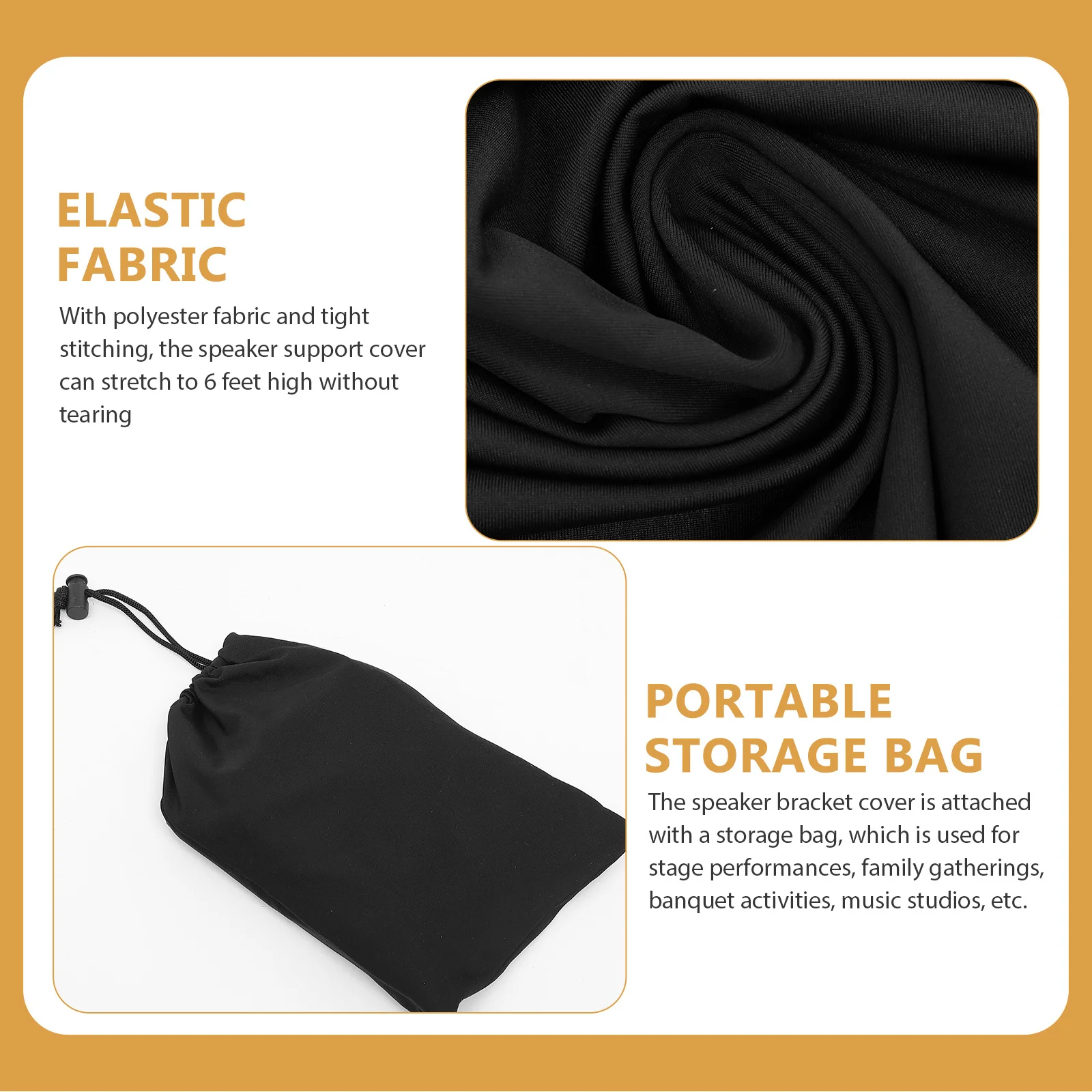 

2pcs Speaker Stand Cover Adjustable Polyester Shading Cover For Stage Use Durable Protector Live Show Accessory