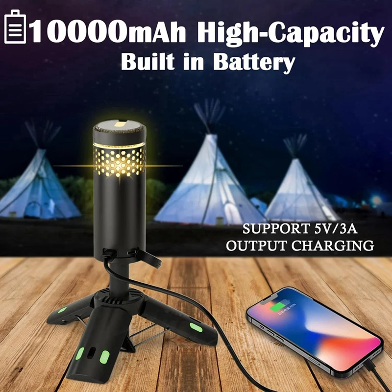 Outdoor telescopische campinglamp 10000mAh draagbare LED-werklamp magneet statiefbasis tent telescopische campinglantaarn