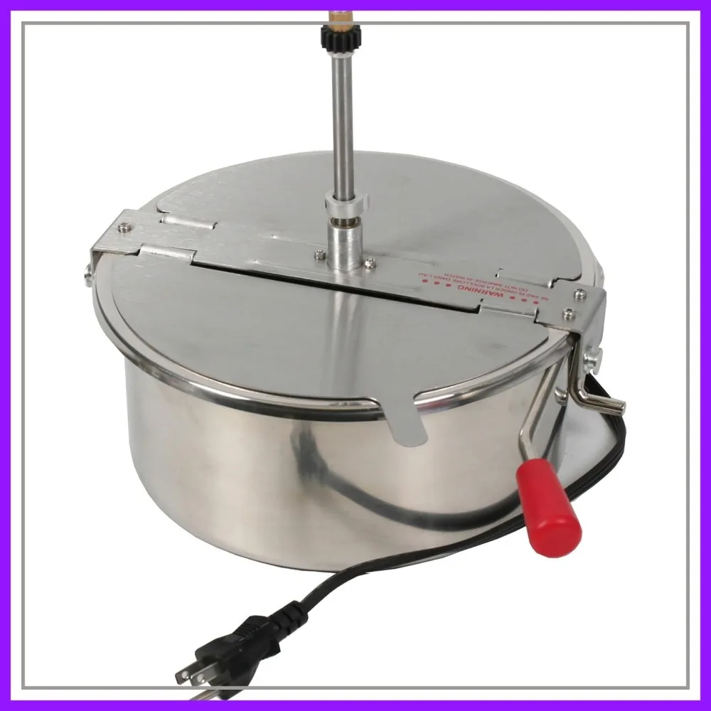 

12 Oz Replacement Kettle for Popcorn Machine 1350W Popper with Lid, Stirrer, Gear Shaft, 3-Prong Plug