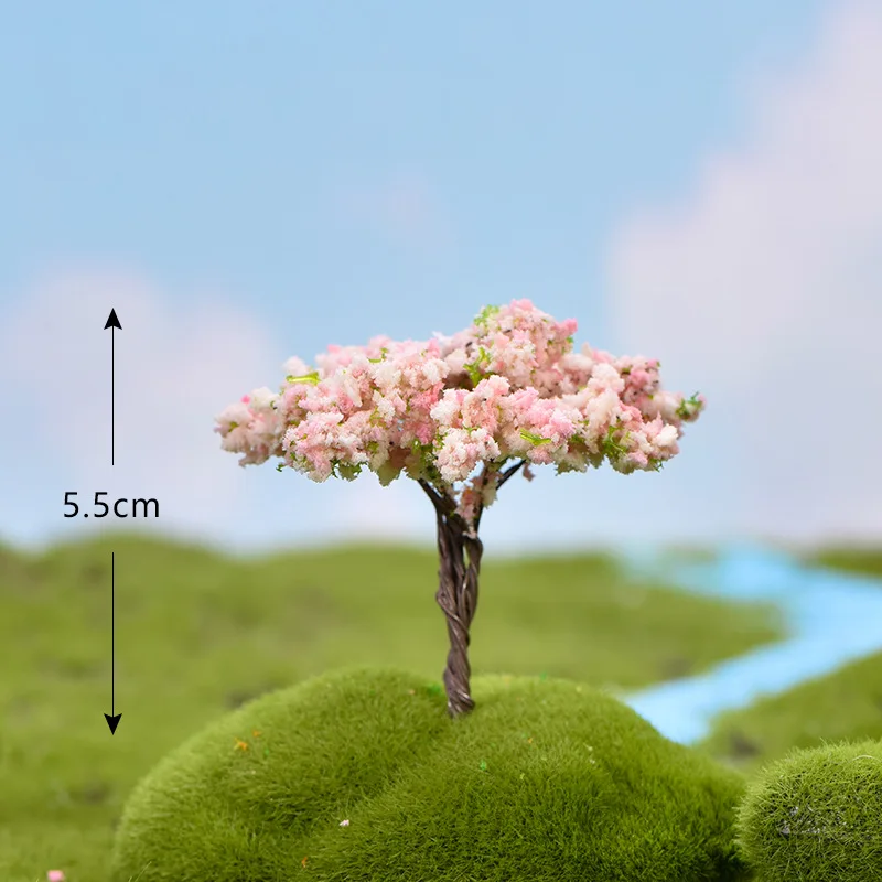 1/5pcs/Set Mini Tree Fairy Garden Miniatures Micro Landscape Resin Crafts Bonsai Figurine Garden Terrarium Accessories supply