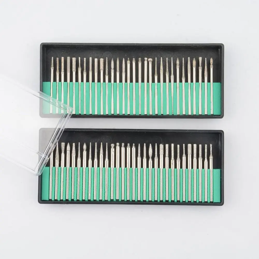 30 adet 2.35/3mm taş oyma seti gravür aşındırıcılar mikro oyma Shank elmas çapak seti aşındırıcı araçları elektrikli