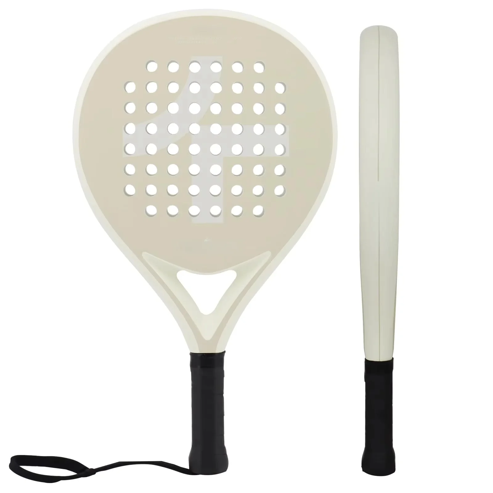 Full Carbon Round Padel Racket With Drawstring Cover Polyester Mesh Bag Support Custom Logo For Professional Cage Sports