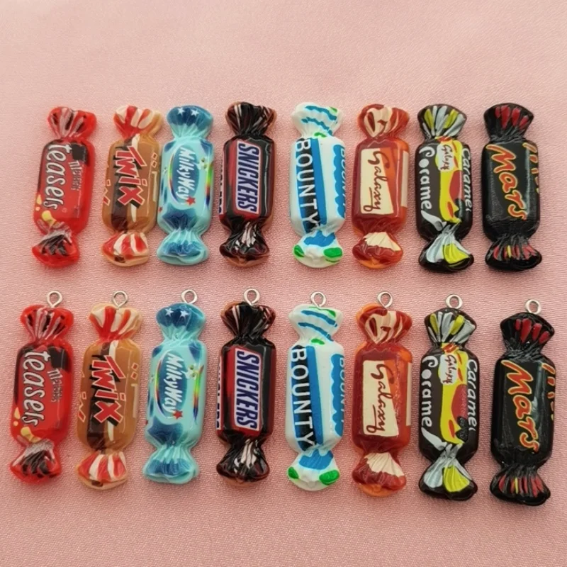 10 Uds. Colgante de resina de caramelo, pendientes para hacer joyas DIY, collares, llaveros, accesorios