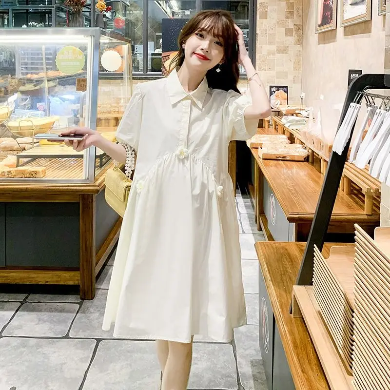

Women's Clothing Maternity Short Sleeve Shirt Dress Summer Loose Fit Pregnant Women Casual Comfortable Lightweight Top