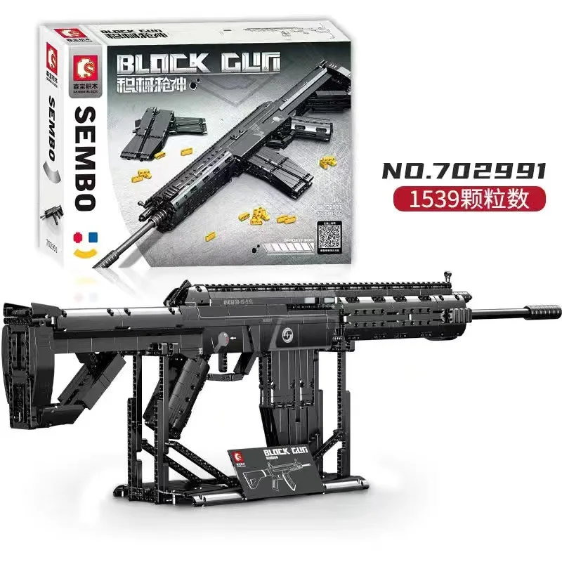 Assault Rifle Model Building Blocks Military Army Shootable Imitation Gun Bricks Children’s Holiday Gifts DIY Toys