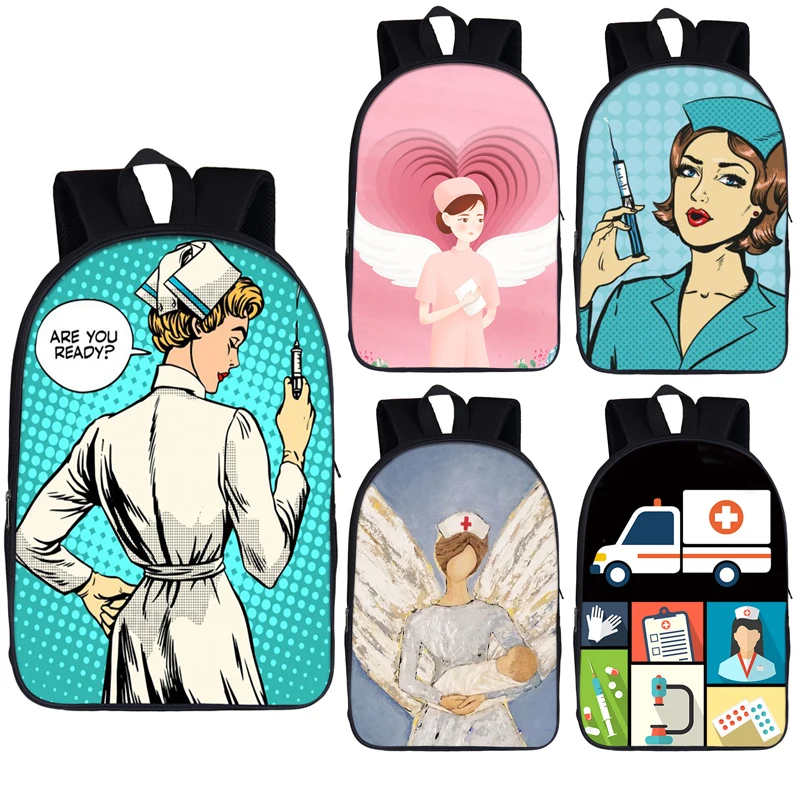 

Cartoon Angel Nurse Doctor Backpack for Teenager Girls Daypack Children School Bags Kids School Backpacks Book Beautiful Gift