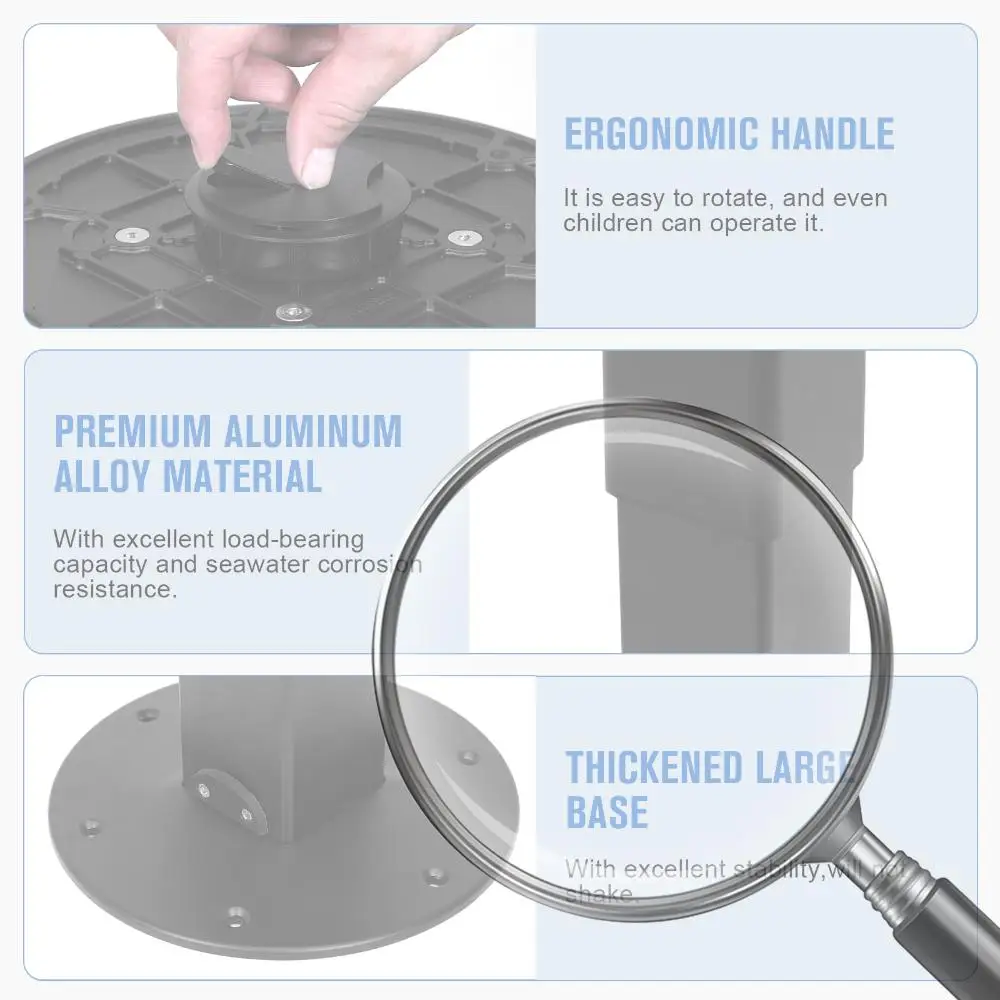 

Table Pedestal Adjustable Pneumatic RV Table Pedestal Stand with Gas Lift Versatile Table Pedestal Aluminum Alloy for RV Boat