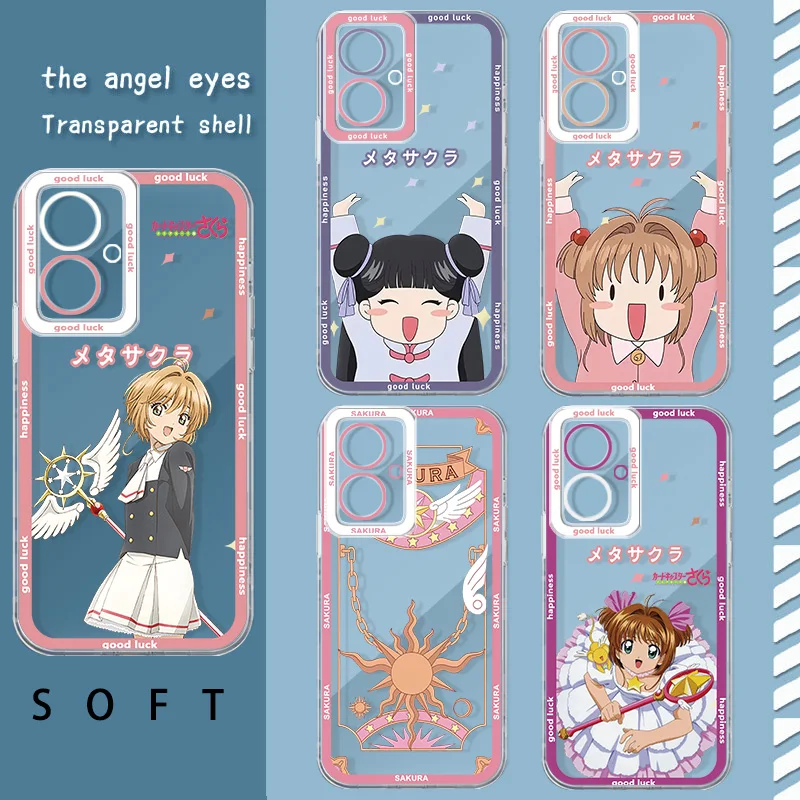 C-Captor S-Sakura Angel Eye Phone Case For Xiaomi Redmi K40 Pro 13 12 10 9 8 3A A1 A2 A C T X Plus Funda Shell Soft Cover Capa