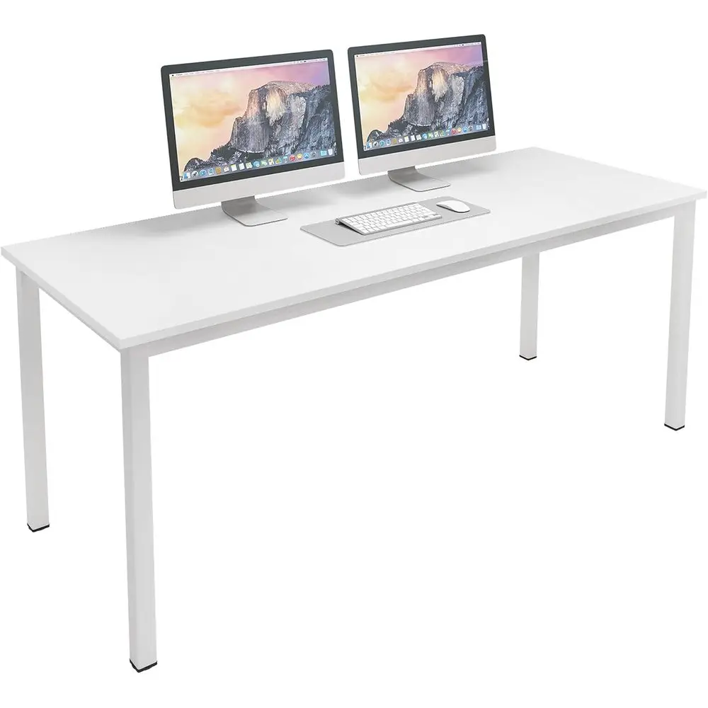 Sturdy 62.9 Gaming & Office Desk, White, Ideal for Home Workspace and Computer Gaming