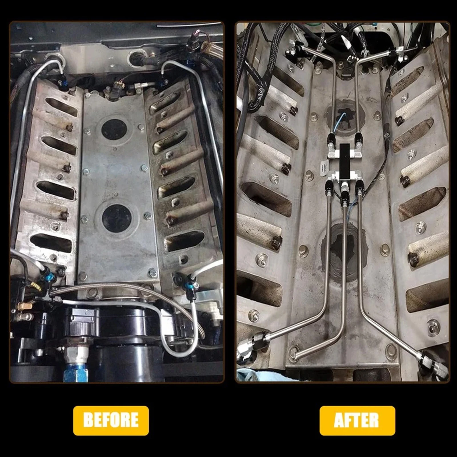 

LS Комплект парового вентиляционного отверстия для кроссовера охлаждающей жидкости, топливная тормозная линия из нержавеющей стали, 4-угольный полный комплект парового порта для LS1 LS2 LS3 LS6 LS7 LSX