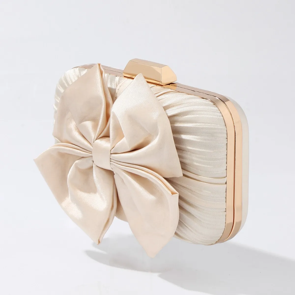 Premium Elegant Bow Decoration Dinner Bag Flash Clutch Wedding Bridesmaid Party Dress Bag Shoulder Pochette Soirée Femme Mariage