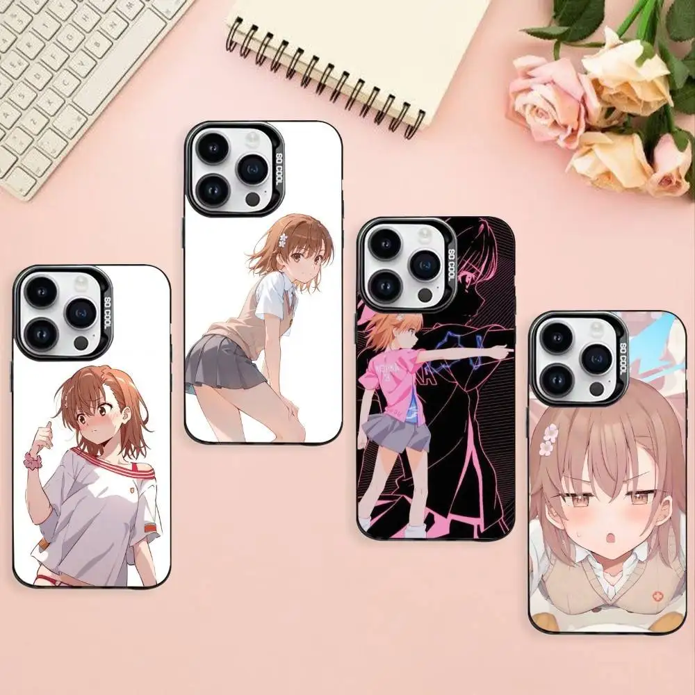 

M-Misaka Anime Mikoto Phone Case For iPhone17,16,15,14,13,12,Pro Max Black Colorful Phone case