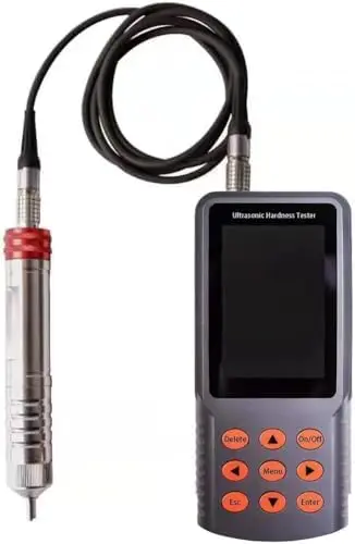 Ultrasonic Hardness Tester Meter Multi Point Calibration Ultrasonic Durometer with 5kgf Manual Probe Maximum Tes