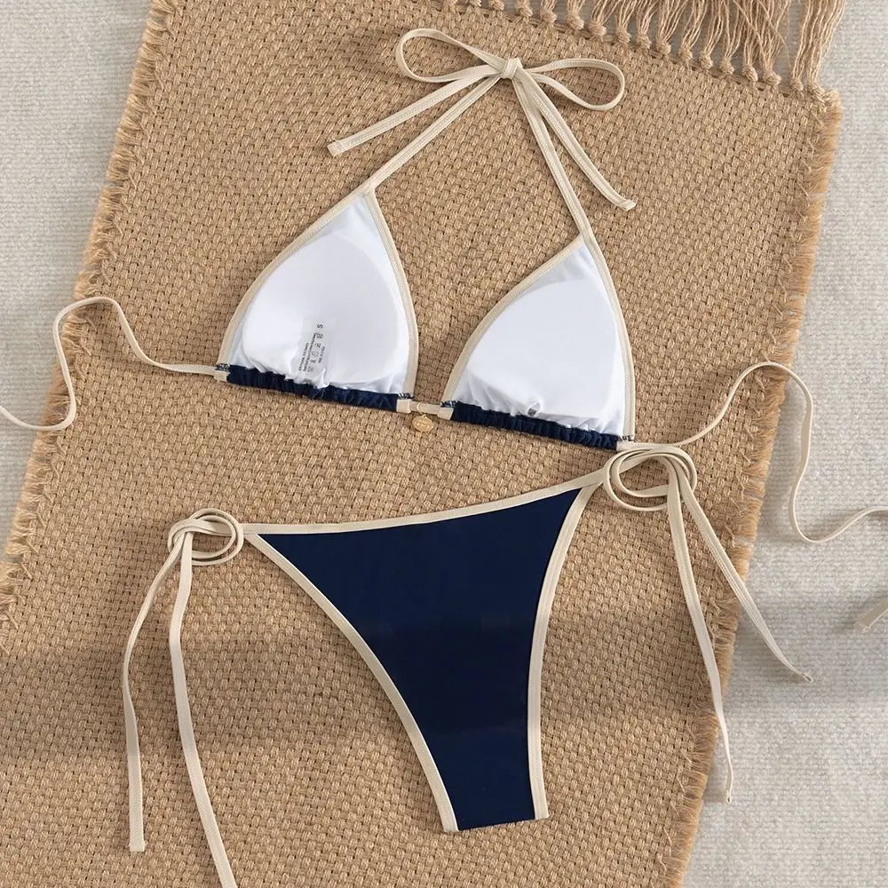 

2Pcs/Set Fashion Summer Beach Bikini Brazilian Halter Bikini Set Casual Bathing Suit Women Swimsuit Beach