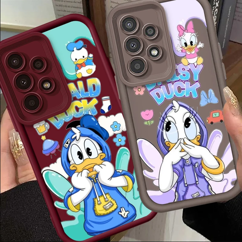 Disney Donald Duck Cute For Samsung A73 A71 A54 A53 A52 A51 A33 A32 A21S A14 A13 A12 A03 A04 A05 5G Eye Ladder Cover Phone Case