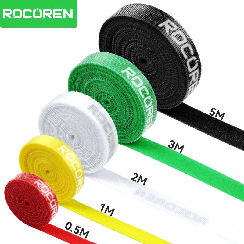 Organizador de Cabos Rocoren: Abraçadeiras Destacáveis para Gerenciamento de Fios, Protetor de Cabo USB para Celular, Mouse e Fone de Ouvido