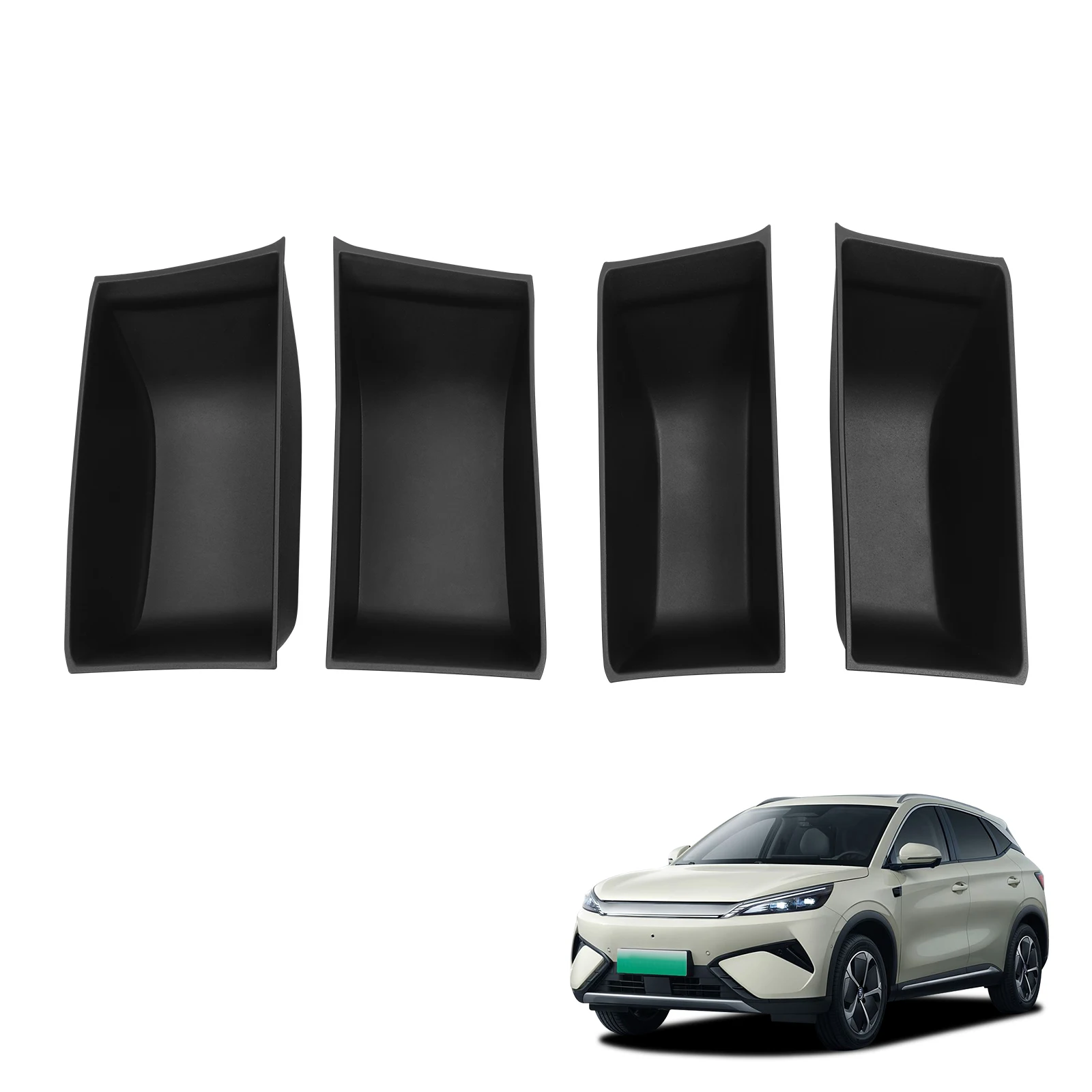 Smabee for BYD ATTO3 ATTO 3 YUAN PLUS 2025 2026 Front Rear Door Handle Storage Box  Tray Organzier TPE Car Interior Accessories