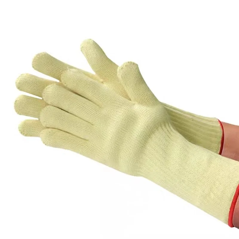 High Quality Thicken Double Cotton 500 Celsius Super Heat Resistant Anti Burn Heatproof Gloves Oven Kitchen White