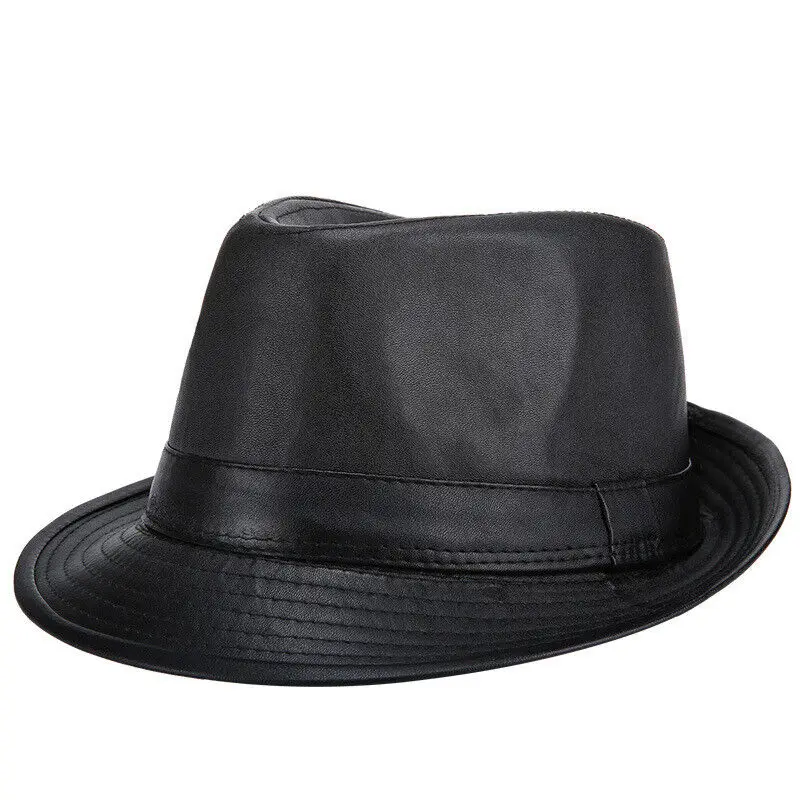 

Genuine Leather Men's Top Hat Middle-Aged and Elderly British Gentleman Top Hat