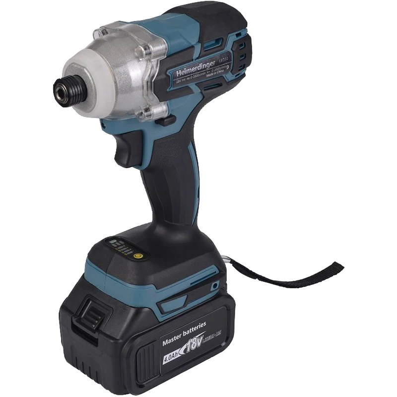 18V lithium battery powered 6.35mm 1/4 inch cordless brushless impact driver drill with one 18V 4.0Ah Lithium Battery