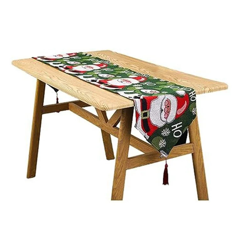 N95R Christmas Tablecloth Christmas Pattern Table Runner Tablecloth Washable Dacron Tablecloth For Christmas,Winter,Holiday Dura