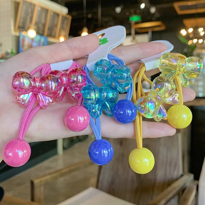 Fashion Women Bear Star Round Elastic Hair Bands Ropes Acrylic
