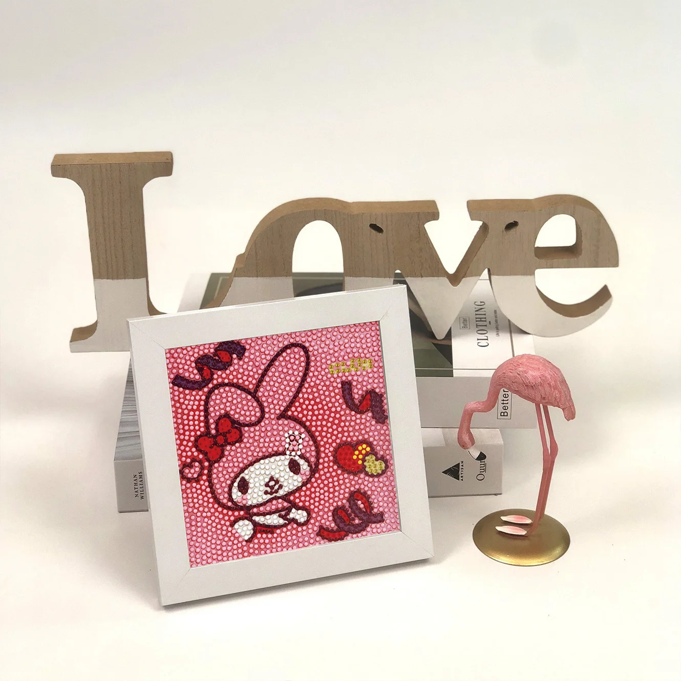 

Sanrio Cartoon Crystal Diamond Decorative Painting Handmade DIY Cross Embroidery Frame Kit Sweetheart Angel Melody Birthday Gift