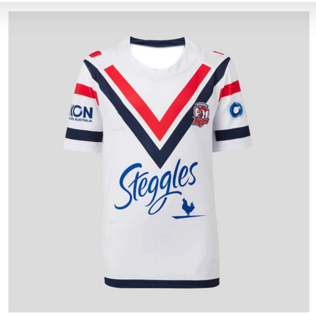 

25 New Arrival Summer Australian NRL Sydney Roosters Mens Replica Home Training Jersey Kid Uniform for Men Women T Shirt