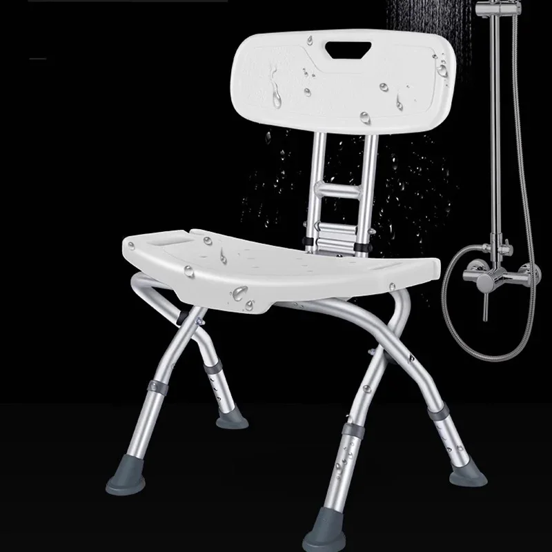 Foldable Non Slip Shower Chair for Elderly Seniors Bathroom Safety Seat Stool Portable Bathtub Bench for Bathing and Shower Aid