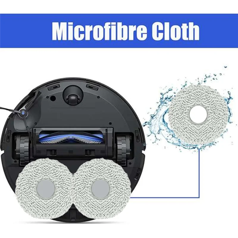 A97G لـ Ecovacs Deebot T50 Max/T50 Pro/T50 Omni/T50 Pro Omni/T50 Max Pro Omni مجموعة ملحقات قابلة لإعادة الاستخدام وقابلة للغسل وسادات ممسحة 12 قطعة