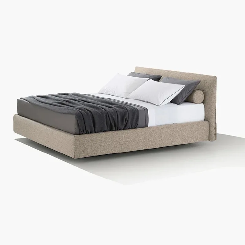 Haute couture series/Italian minimalist villa master bedroom tatami double bed 1.8 meters fabric bed
