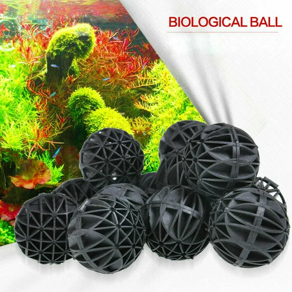 50PCS 26mm Aquarium Bio Balls Filter Media Fish Tank Pond Water Bioballs  Filter Impurities Remove Toxic Bio Filter Balls