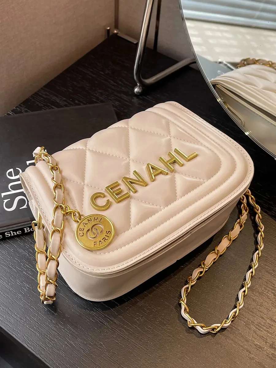 Mini bolso de hombro cuadrado pequeño bordado con diamantes cruzados para mujer, cadenas versátiles, envío gratis