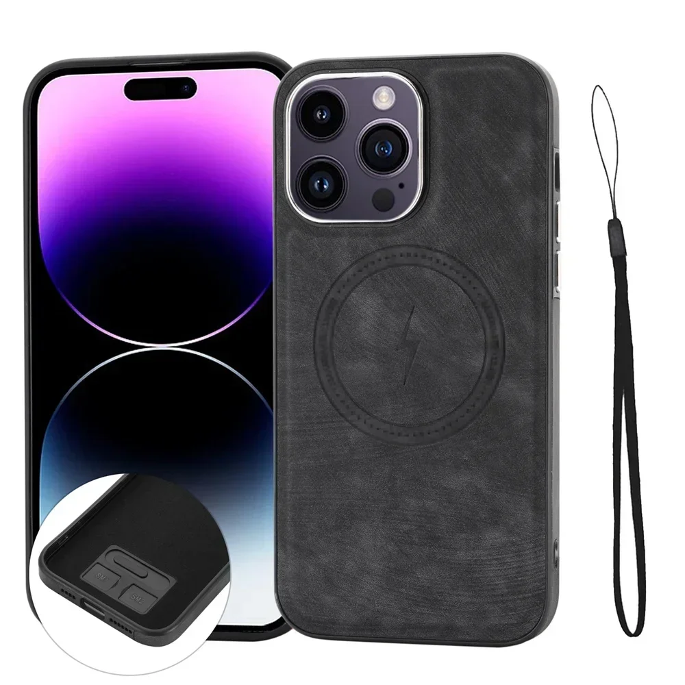أغطية جلد مغناطيسية لهاتف آيفون 14 11 13 12 Pro XS Max XR X 7 8 6 S Plus SE 2 3 جراب هاتف مع حزام دبوس حامل بطاقة SIM #1