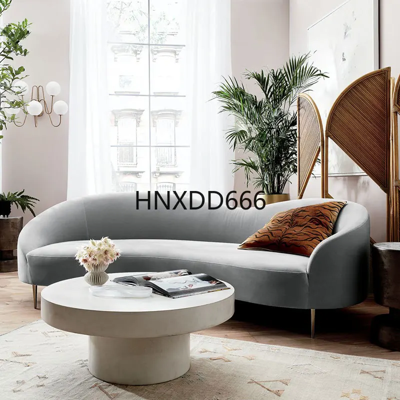 Salon de canapé en velours à rangée droite minimaliste rose