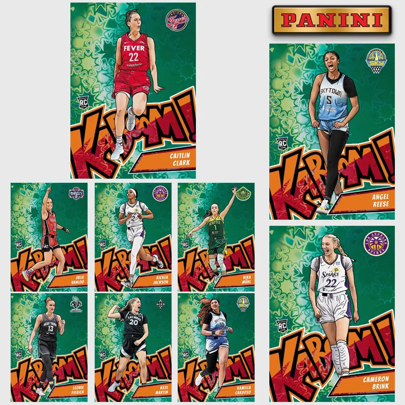 

Panini WNBA 2024 Kaboom Green Caitlin Clark Angel Reese Cameron Brink Diy Домашняя баскетбольная звезда Коллекционные коллекционные карты Подарочная коллекция