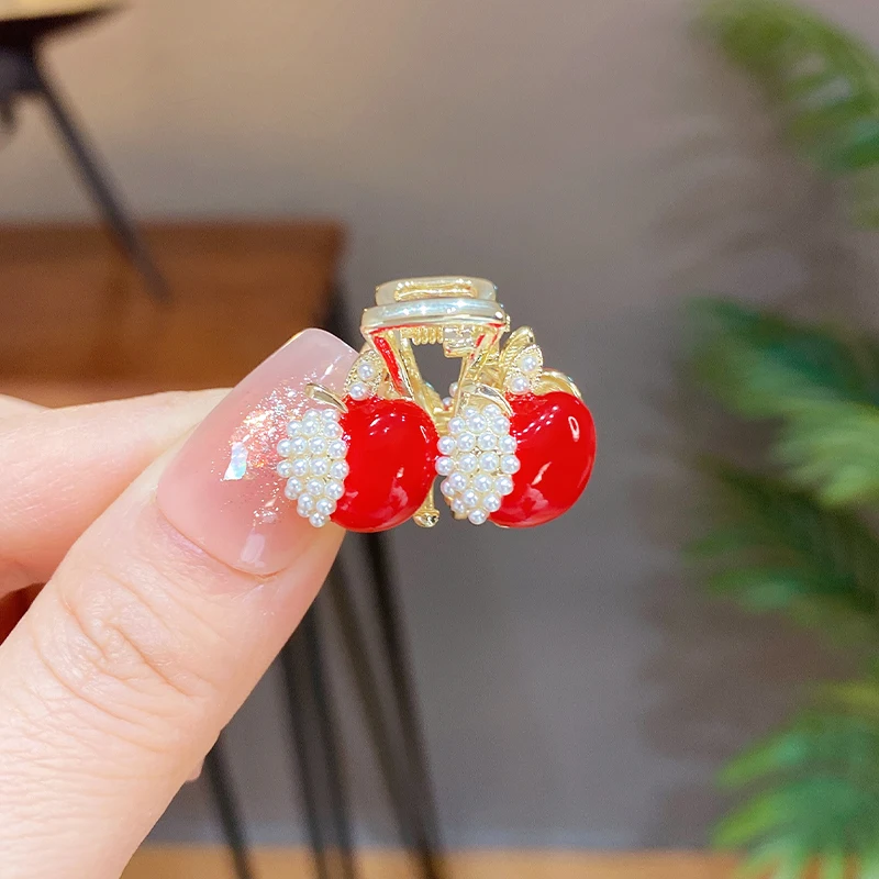 Exquisite Erdbeer Haars pange süßes Mädchen Prinzessin Kopf Clip Seite Pony Clip niedlichen Haarnadel Haar Zubehör – Detail 2
