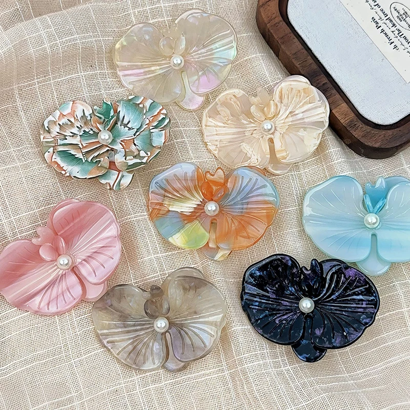 Korean Style Elegant Acetate Phalaenopsis Hairpin Flowers Hair Claw Fashion Exquisite Hair Clip Women All-match Hair Accessories