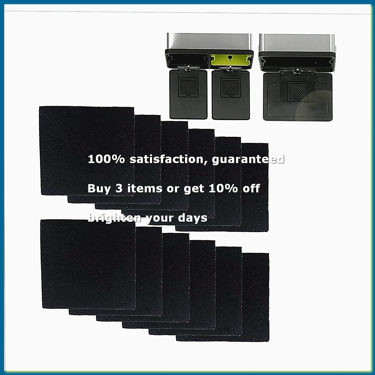 12 Pack Replacement Odor Absorbing Filter Refills for Trash Can, Activated Charcoal Deodorizer