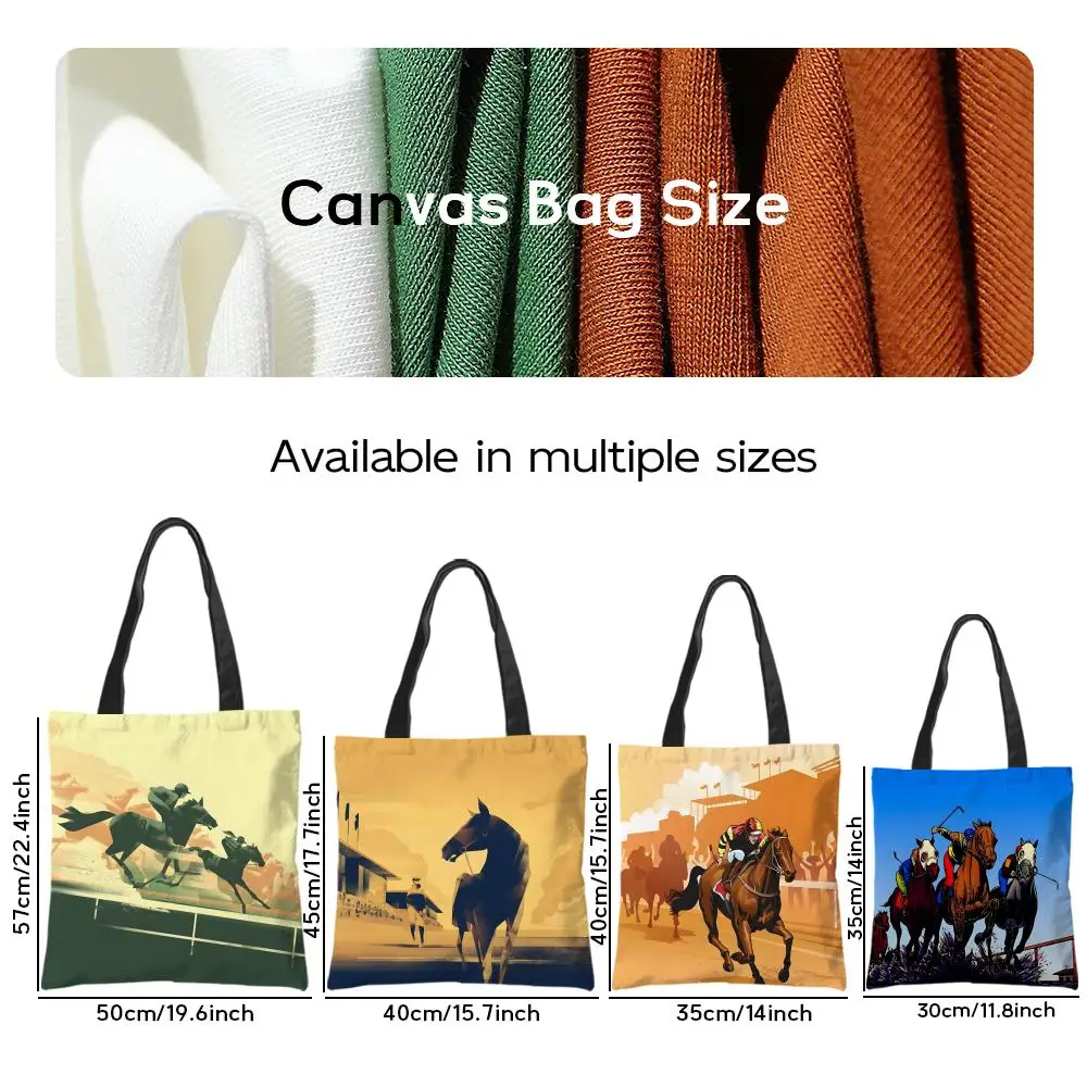 Storage Bags Canvas Shoulder Bag for Boys Girls Anime Crossbody Bags Students Handbag Competition Promotion Horse Racing