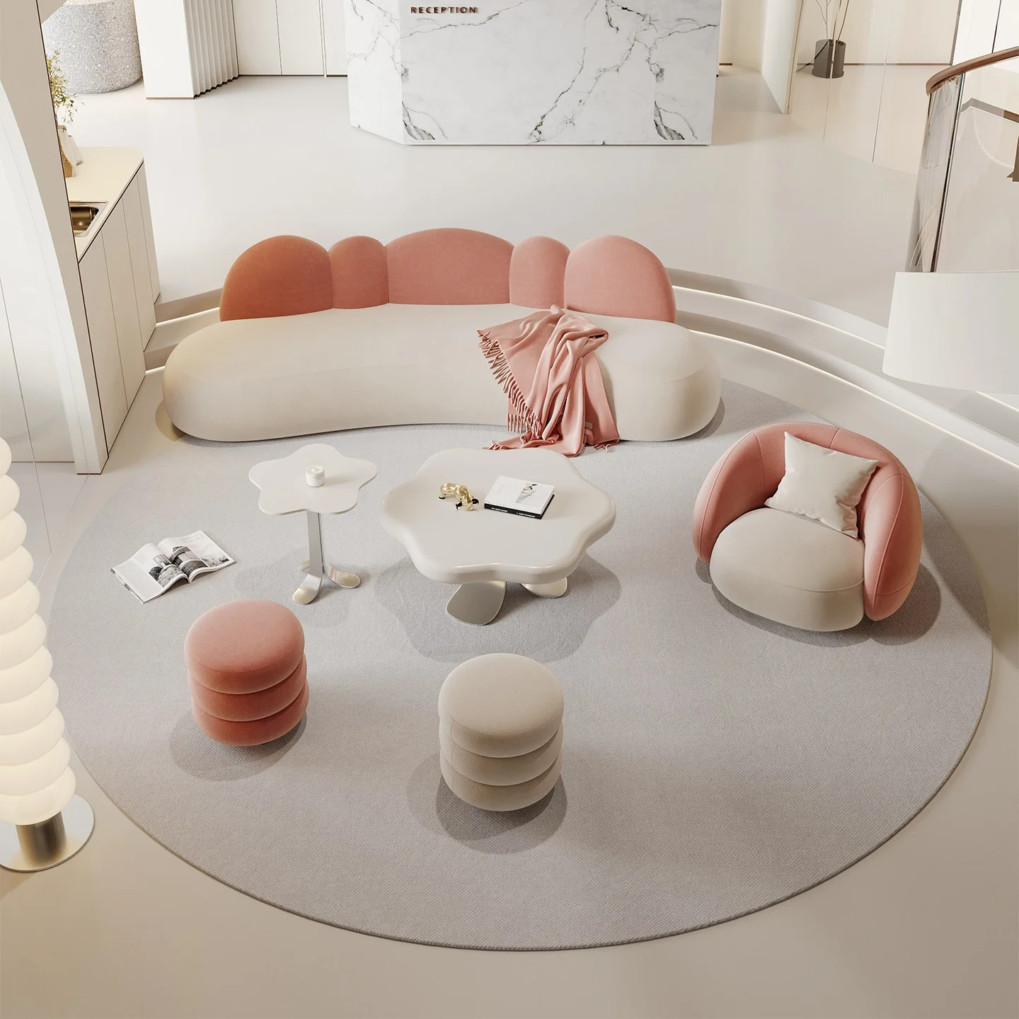 & Beauty Salon Rest Area One Seat Sofa Living Room Modern Simple Cream Color Sponge Matching Clothing Store Homestay Photo Studi
