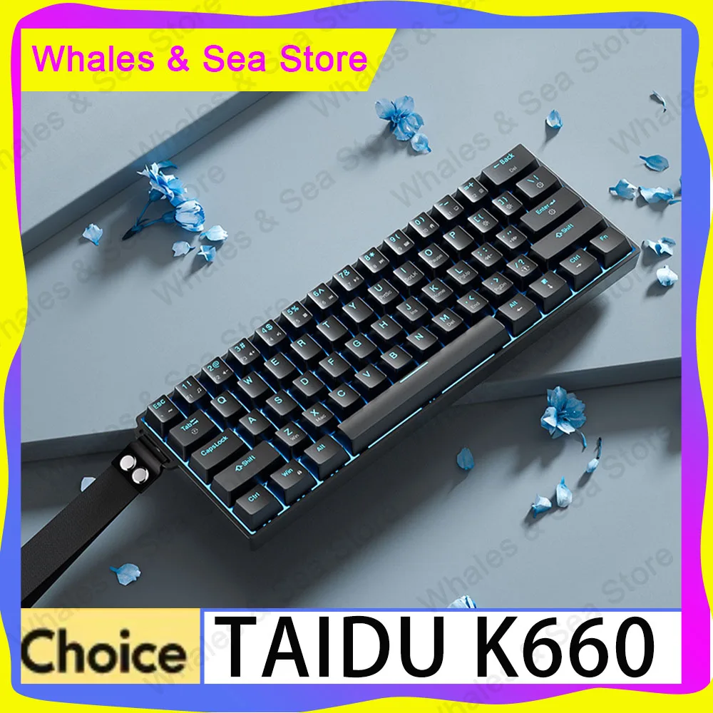 TAIDU K660 mechanical keyboard 61key esports Fast version Green axis low latency keyboard portable mechanical keyboard